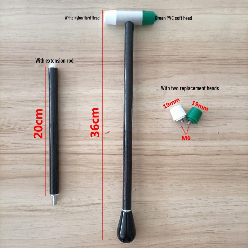 Extendable Carbon Fiber Dent Repair Tool with Replaceable Nylon & Rubber Heads