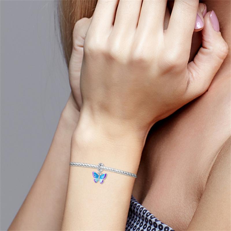 S925 Sterling Silver Sunflower Butterfly Plants Insects Series Charms Beads Fit Original  Bracelets SS925 DIY Jewelry Gifts