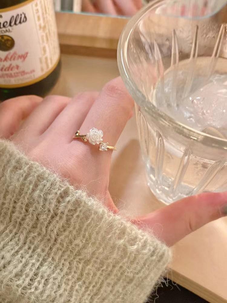 Verstellbares Ring-Set im koreanischen Stil für Damen - Enthält offene Zeigefinger- und Kettenringe