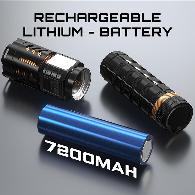 Strong Light Flashlight Rechargeable Aluminum Alloy,drop Resistant and Cold Resistant,remote Flashlight,outdoor Exploration and Emergency Situations