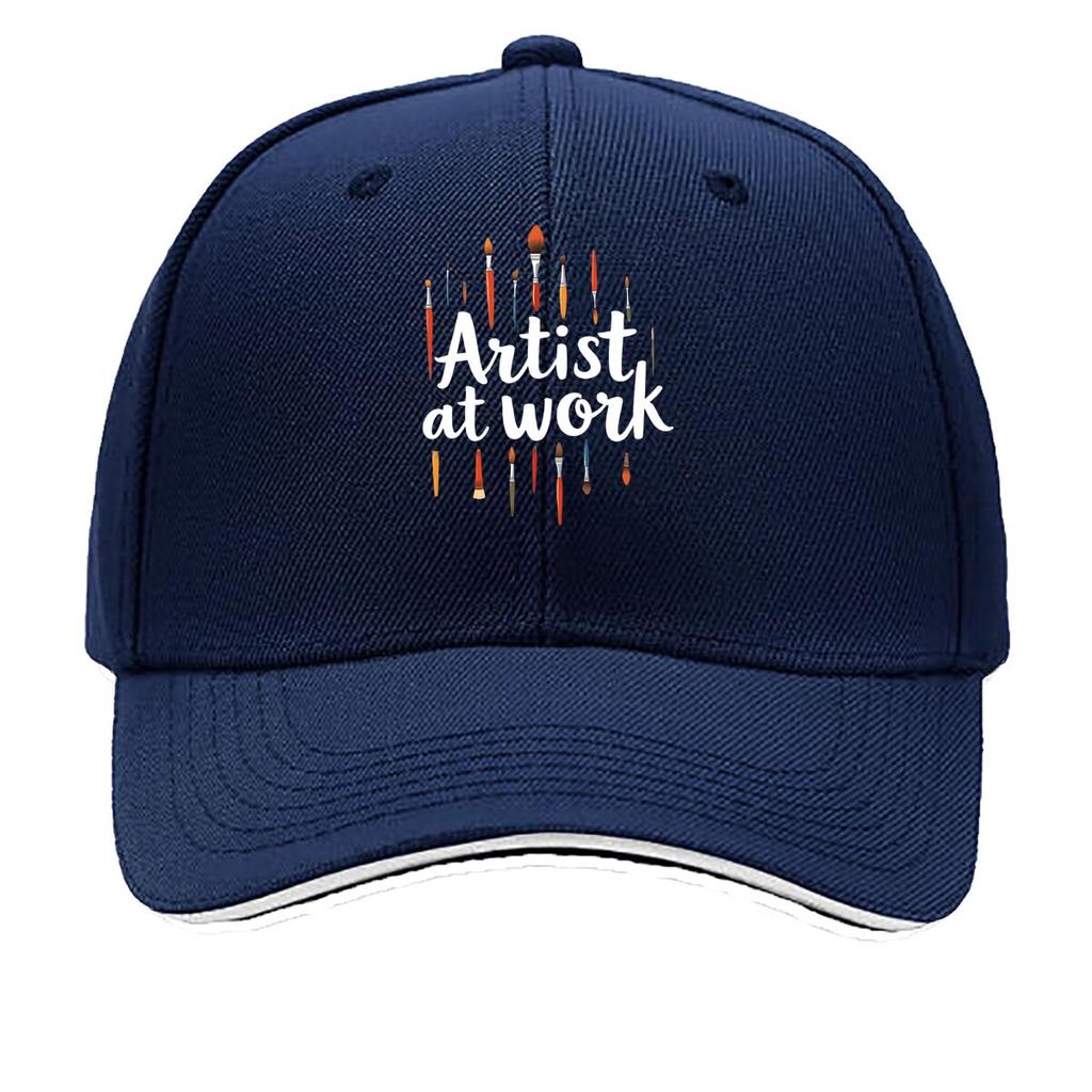 Artist At Work Brush Print Sandwich Baseball Cap