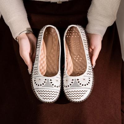 2024 Women's Loafers Summer New Breathable Hollow Soft Sole Shallow Comfortable Women's Flat Ballet Flats Shoes
