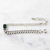 Emerald Cubic Silver Bracelet Men Women Antique 925 Silver Unisex Couple Stylish