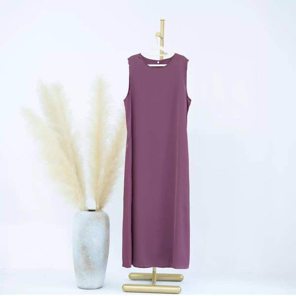 2025 Solid Color Loose Sleeveless Long Dress - European & American Style