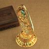 Tibetan Dharma-Chakra,Engraving Golden Alloy Handicraft Tantric Falun ,Buddhist Altars Religious Item Desktop Decorative,1Pcs