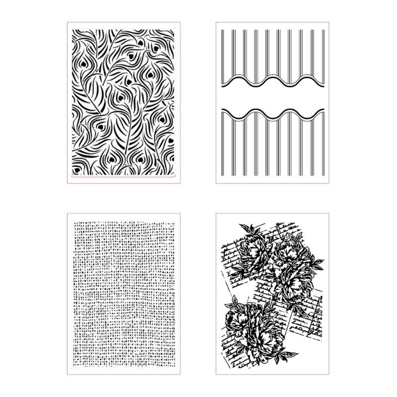 Strukturierte Prägefolder Papierbasteln Dekorative Prägeschablonen Strukturierte Scrapbooking-Vorlagen für Kartenherstellung