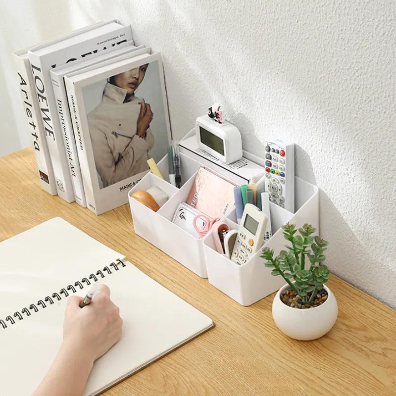 Wholesale Desktop Storage Box Home Office Cosmetic Plastic Box Stationery Pen Multifunctional Organizing Storage Box Remote Control YLE342