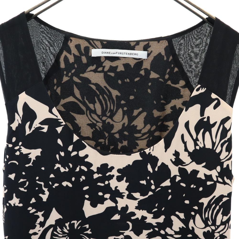 Diane von Furstenberg Silk Blend No Sleeve One Piece Beige Women Used