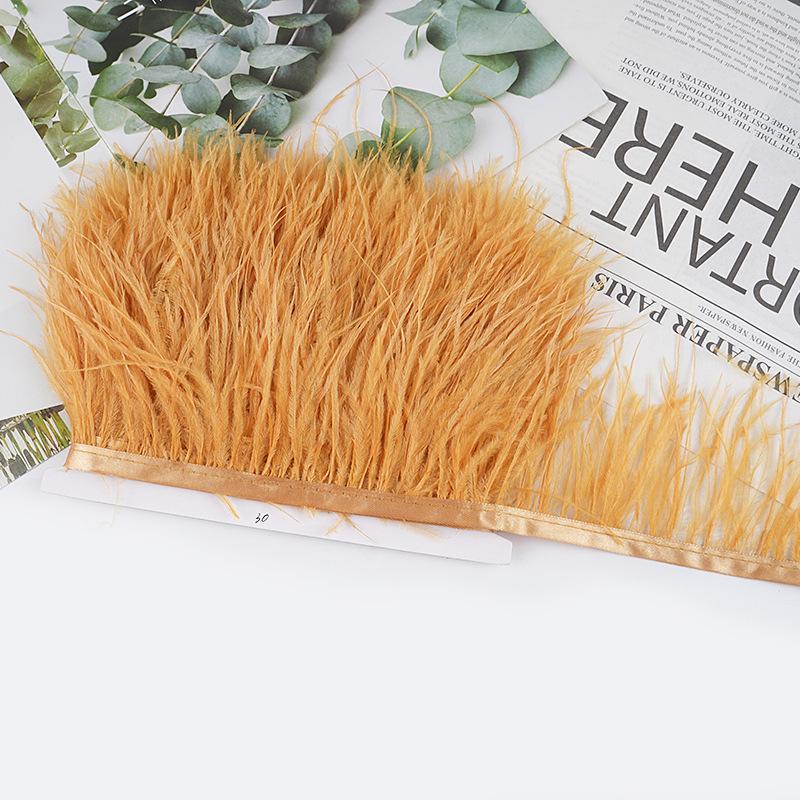 8-10Cm Ostrich Feather Wedding Dress Diy Performance Clothing Accessories Feather Tassel Including Webbing