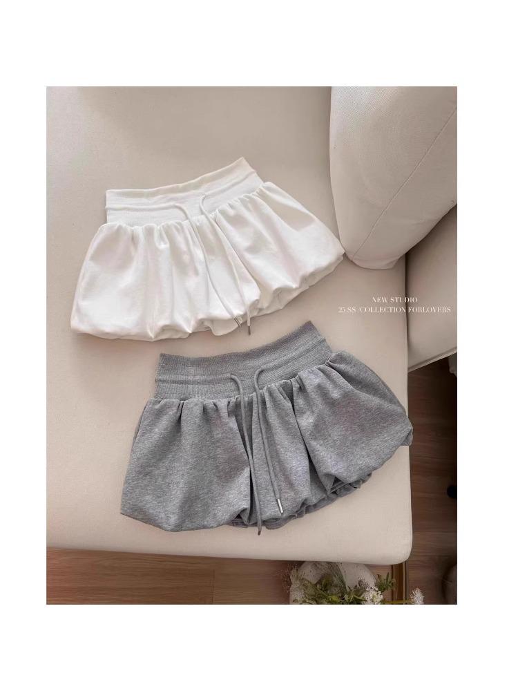2025 Autumn Korean Spicy Girl Tulip Skirt: Slimming Drawstring Ruffle Design