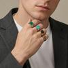 Stylish Square Natural Stone Ring for Men,Waterproof Stainless Steel Signet Ring,Birthday Party Gift for Him Dad