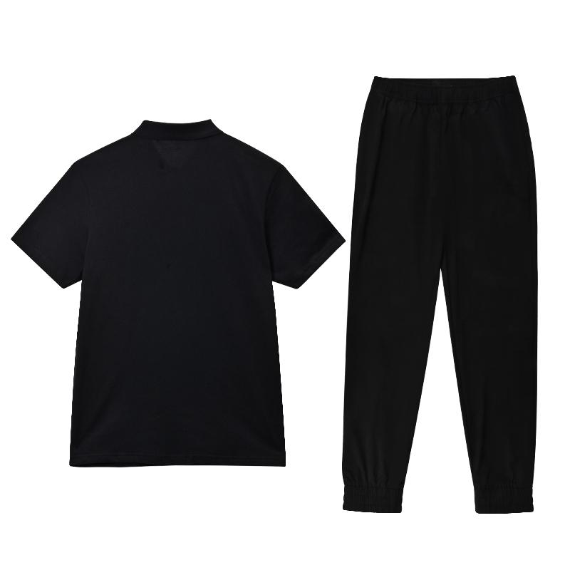 Li Ning Letter Print Versatile Comfortable Casual Sports Suit Men Sets Black YPLU073-2+YYKU181-1