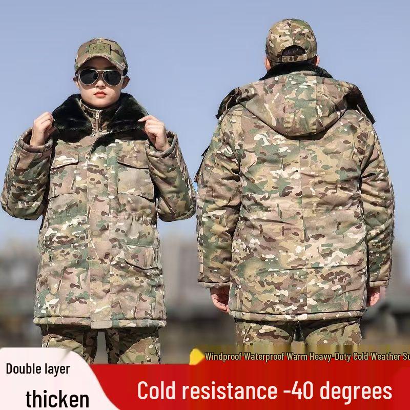 Baumwollmantel mit Tarnmuster: Herren- & Damen-Warme Winterjacke, Dick & Kältefest, Übergröße, Ideal für Sicherheits- & Arbeitsschutz.