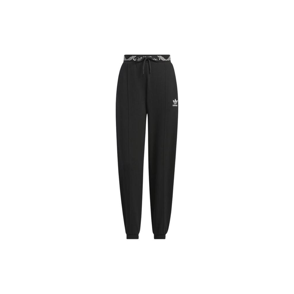 Adidas Originals X Feifei Ruan Collaboration FW23 Fleece Pleated Drawstring Knit Sports Pants Women Bottoms Black IX4239