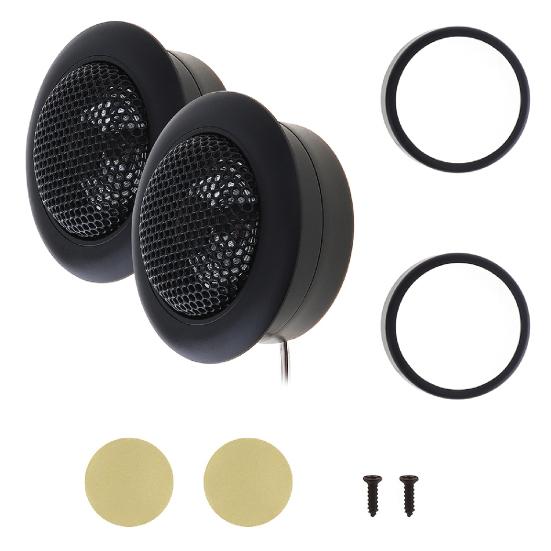 

2 шт. купольный громкоговоритель, многотональный автомобильный твитер 25 мм для автомобилей 12 В чёрный