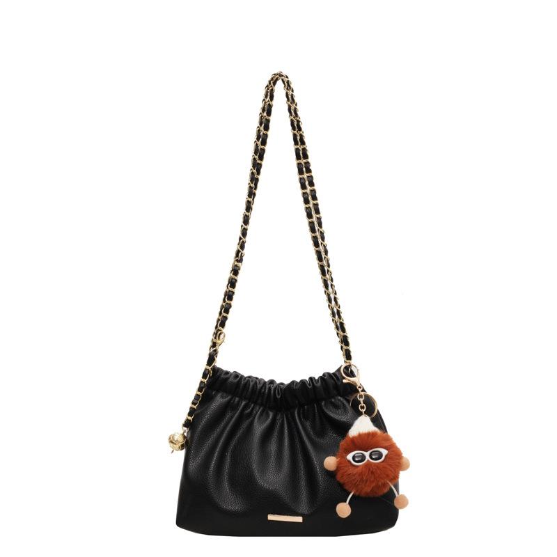 Premium Retro Versatile Bucket Bag Fashion Niche Chain Bag Women'S Shoulder Messenger Commuter Bag