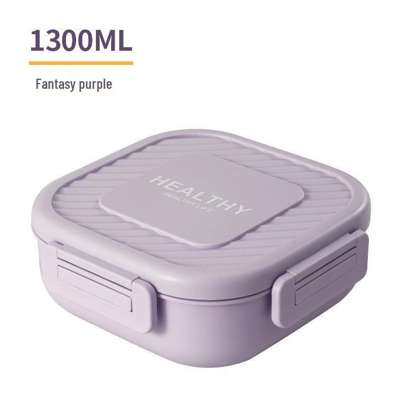 Microwavable Japanese-Style Wheat Straw Lunch Box Set with Compartments for Students and Office Workers