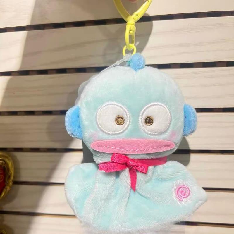 Cartoon Sanrio Sunshine Doll Plush Keychain Kuromi My Melody Cinnamoroll Kitty Hangyodon Stuffed Doll Kawaii Backpack Charm