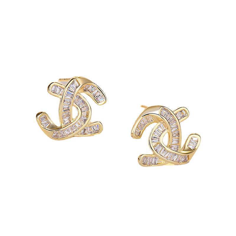 BELLA BOX New Personalized Silver Needle C-letter Stud Earrings For Women, A High-end Cross-border Bestseller Of Earrings And Accessories