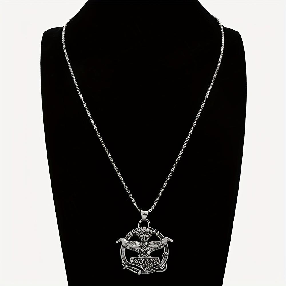 Retro Ethnic Style Nordic Mythology Odin Amulet Necklace Pendant