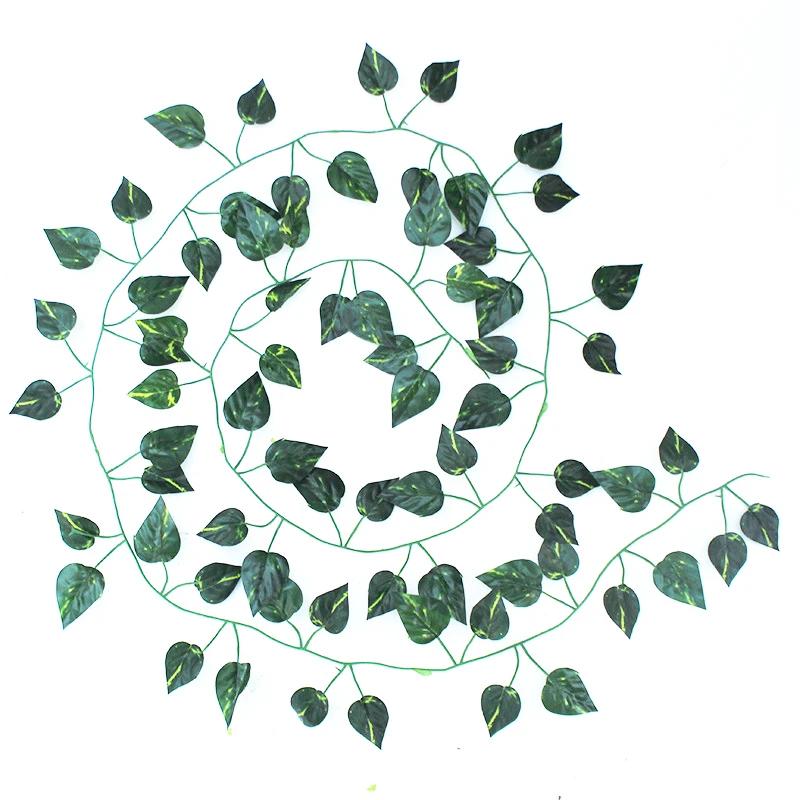 1Pcs 210Cm Green Silk Artificial Hanging Christmas Garland Plants Vine Leaves Diy Home Wedding Party Bathroom Garden Decoration