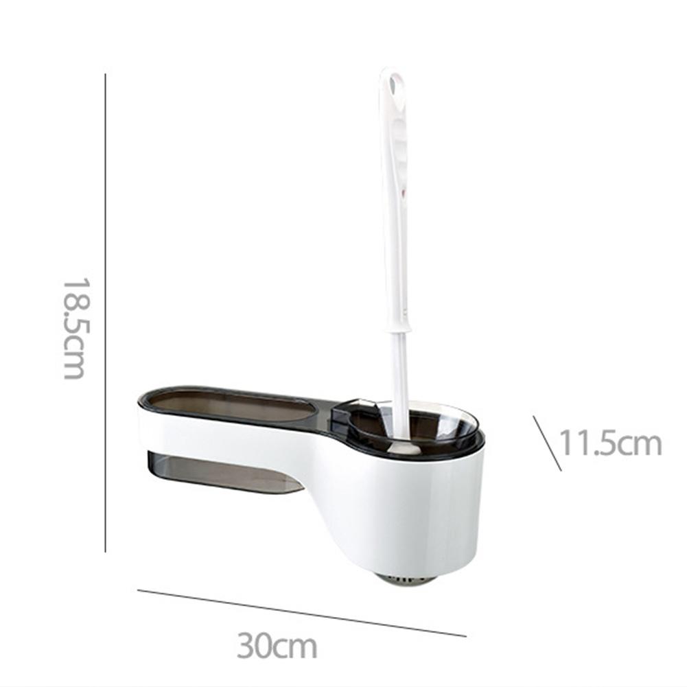

Free Punch Wall-Mounted Long Handle Cleaning Brush Set for Toilet Wall Hanging Floor Cleaning Bathroom Accessories white #1