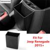 Central Control Armrest Storage Box Multifunction Container Phone Holder Tray Accessories Interior For Jeep Renegade 2015 -