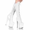 20cm High Heel Front Lace Up Tube Boots Patent Leather High Heel Boots Pole Dance Shoes Nightclub Shoes