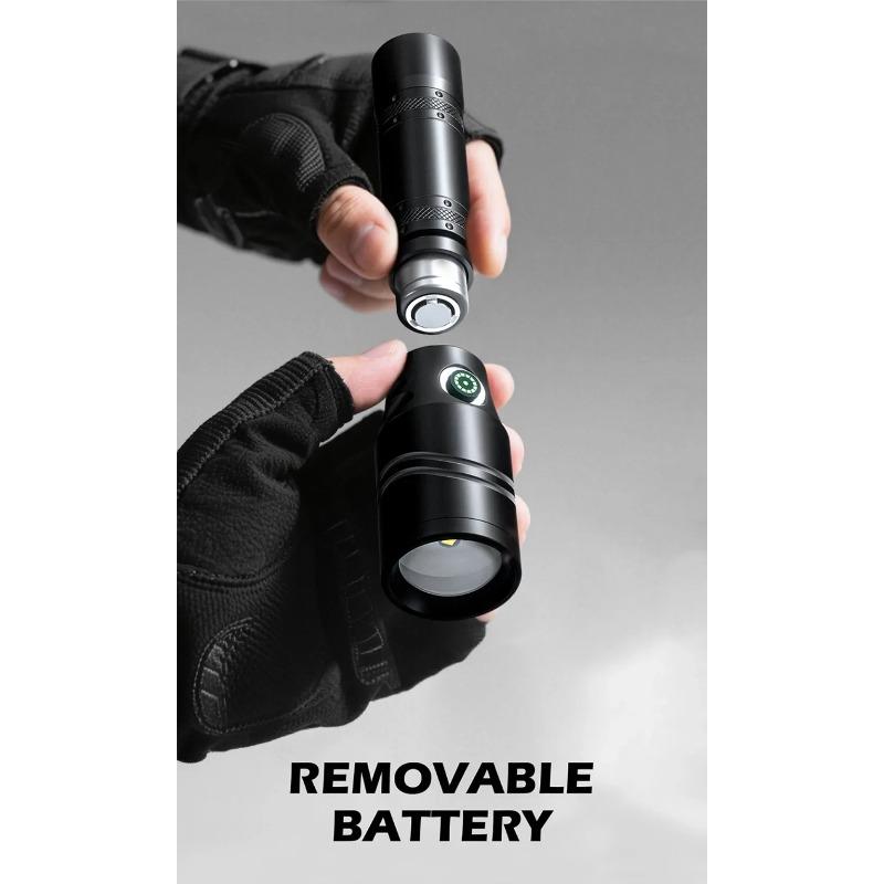 Aluminum Alloy Laser Flashlight USB C Rechargeable 1200mAh Battery Long Range Beam Underwater Diving Hunting Search Light