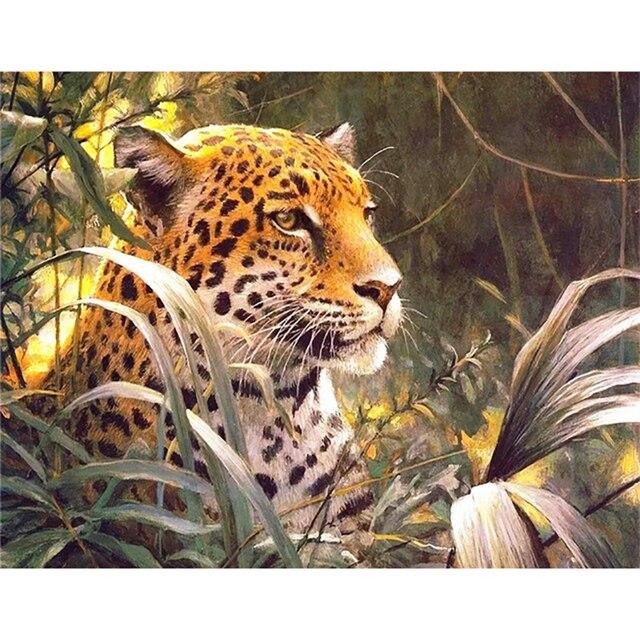 

DIY 5D Алмазна картина Тварина Тигр і Леопард Вишивка хрестиком Алмазна Вишивка Мозаїка Ремесло Прикраса дому Художній подарунок ручної роботи Full Round 30x40CM