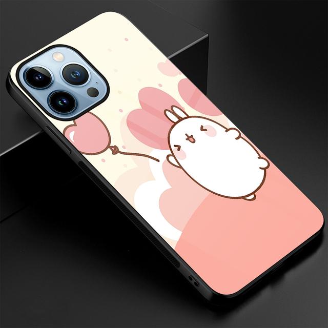 

Стеклянный чехол с милым кроликом из мультфильма для Iphone 13 14 12 Pro Max Mini Xs Xr X, чехол для Iphone 7 8 6s Plus Se 2022 11, чехол For iphone 12 mini