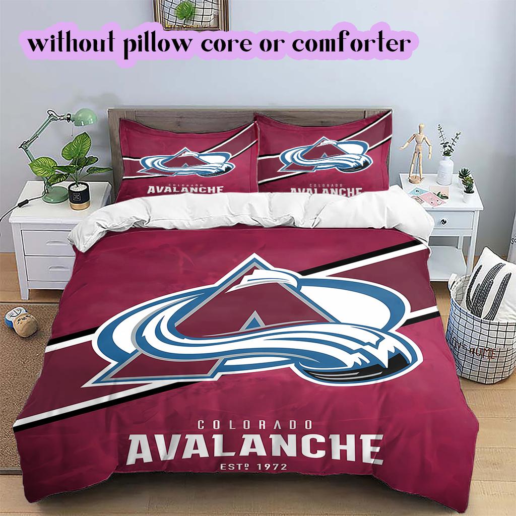 Set Copripiumino Trapuntato con Motivo Logo Hockey su Ghiaccio Federa Decorazione per la Casa Regalo di Compleanno (1* copripiumino + 2* federe, senza imbottitura)