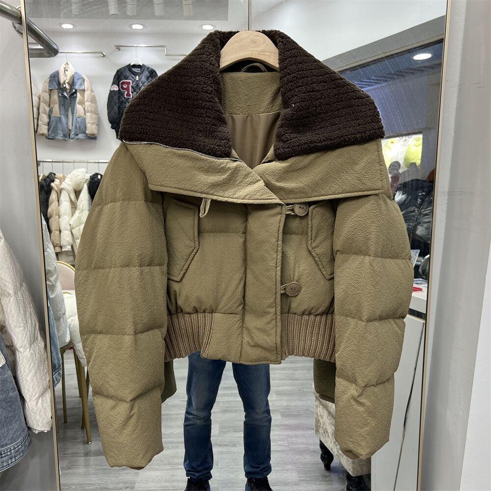 

New cotton-padded clothes for women s winter short loose fried street cotton-padded clothes, small cotton-padded jackets, thickened coats L хакі