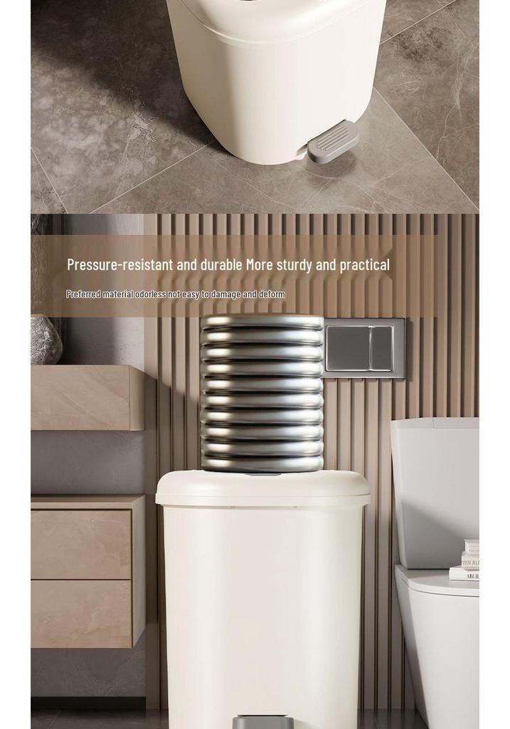 Large Capacity Foot-Operated Trash Can with Lid for Bathroom, Bedroom, Kitchen, and Living Room