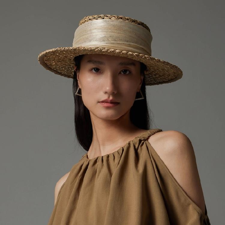 Women's Ribbon Victorian Hat Natural Paper Straw Adjustable Band Breathable Design Beach Gardening Hat