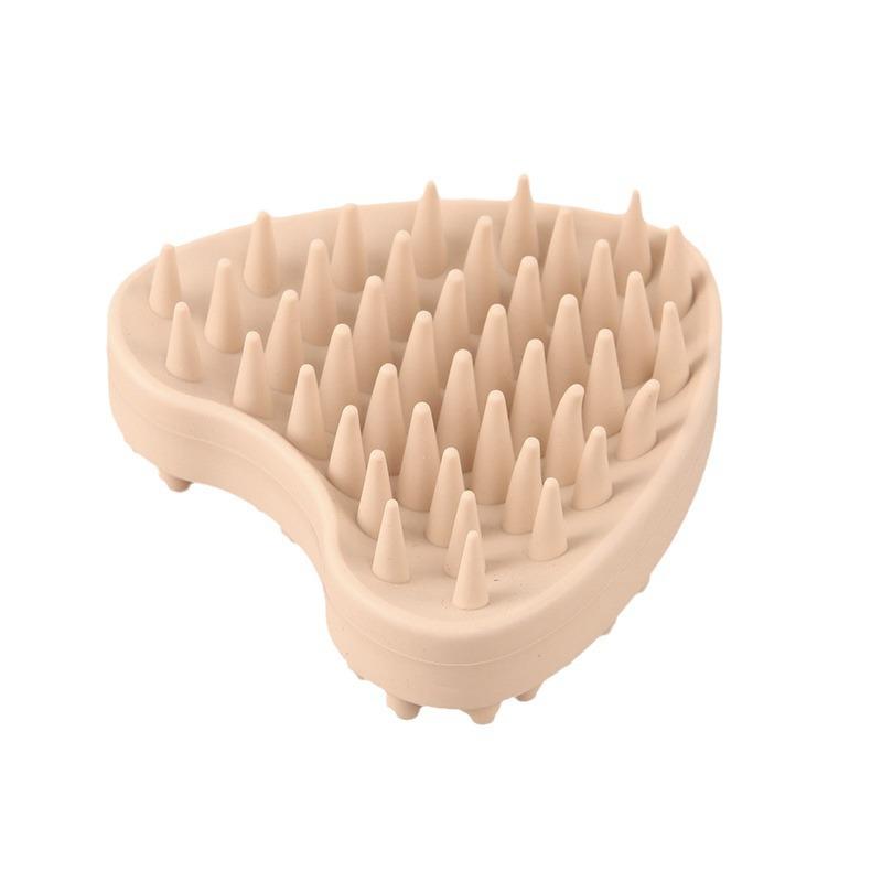 3-In-1 Heart-Shaped Silicone Scalp Head Massager Soft Comb Wet Dry Hair Root Care Makeup Brush Cleaning Shampoo Shower Tool