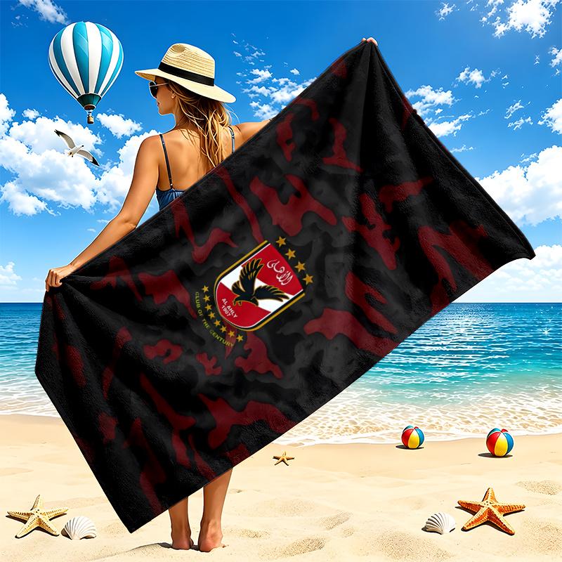 Al Ahly FC Beach Towel Quick Dry Soft MicrofiberSand Resistant Oversized Cabana Bath Sheet for Swimming Pool Travel Gift