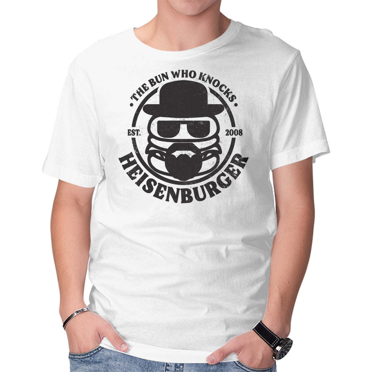 Unisex Crew Neck T-Shirt Breaking Bun Graphic Short Sleeve Casual Tee M