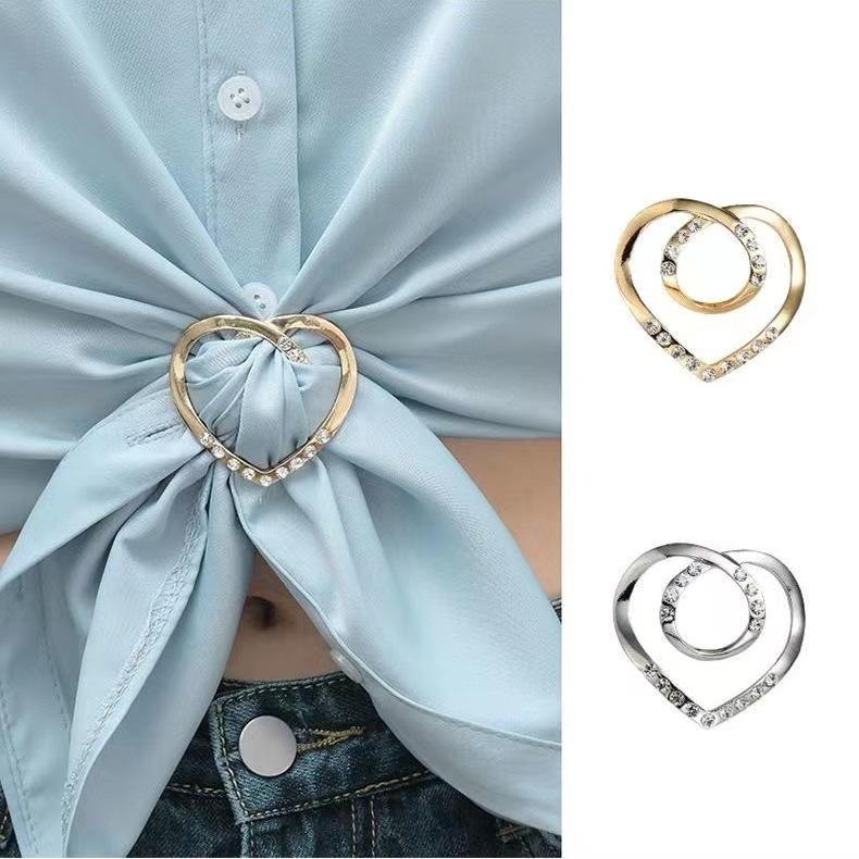 1PC Clothes Knotted Buckle Ring Versatile Women's Waist Button T-shirt Scarf Waist Buckle
