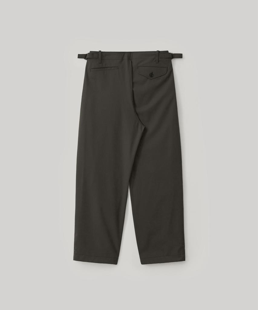 ANOTHER OFFICE Tropical-Wool Utility Pants (Dark Oak)