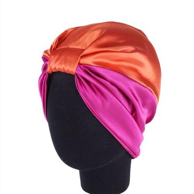 Elastic Satin Artificial Silk Nightcap Cap Turban Pile Cap