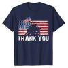 Patriotic American US Flag Thank You Memorial Day Veteran T-Shirt USA Proud Graphic Tee Tops 4th of July Clothes Novelty Gifts