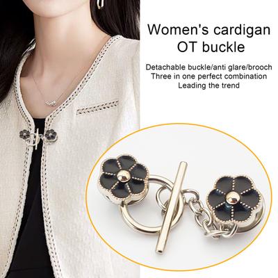 5 Pezzi Spille a Catena con Bottoni Chiusura per Cardigan Fermaglio Senza Cucito Bottoni Decorativi Staccabili per Maglioni Cardigan Scialli