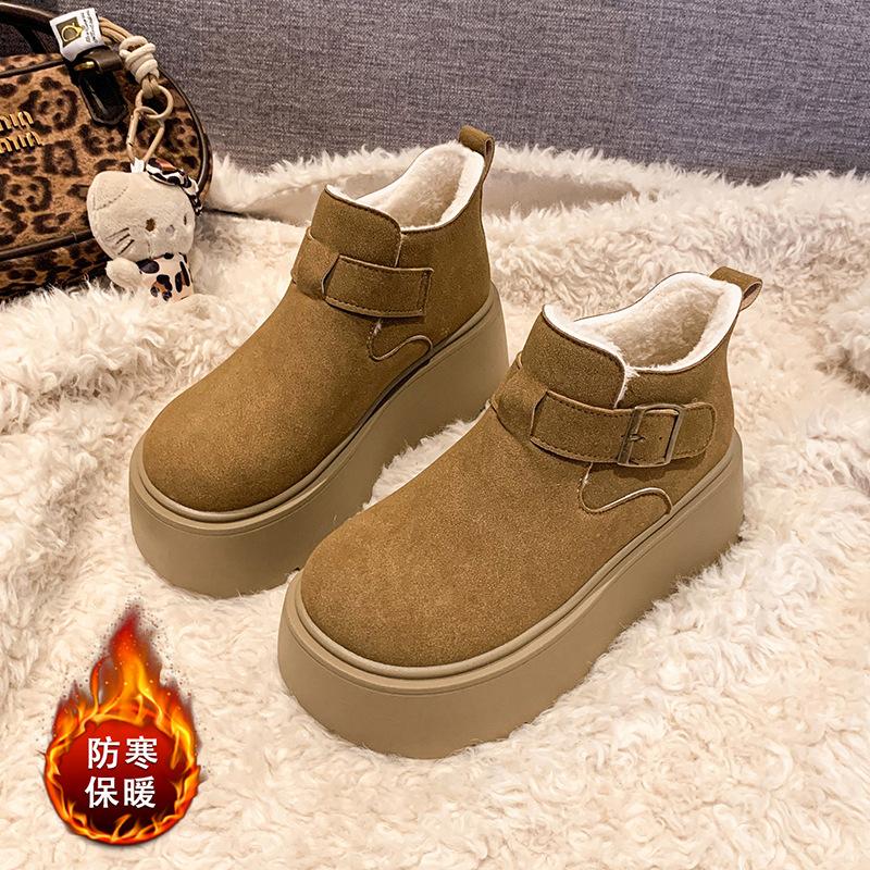 

Женская модная легкая обувь на мягкой подошве, увеличивающая рост, зимние теплые меховые ботинки-дутики, на бархатной подкладке, нескользящие, повседневные спортивные хлопковые ботинки 40