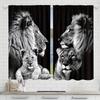 Black Male Female Lion Pattern Printed Curtains Bedroom Living Room Home Decoration Curtain For Great Made Of Polyester
