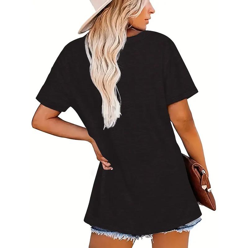 European Size Y2K Fashion | Women'S Crew Neck Short Sleeve T-Shirt | Casual Comfort, Geometric Pattern, Slight Stretch Fabric