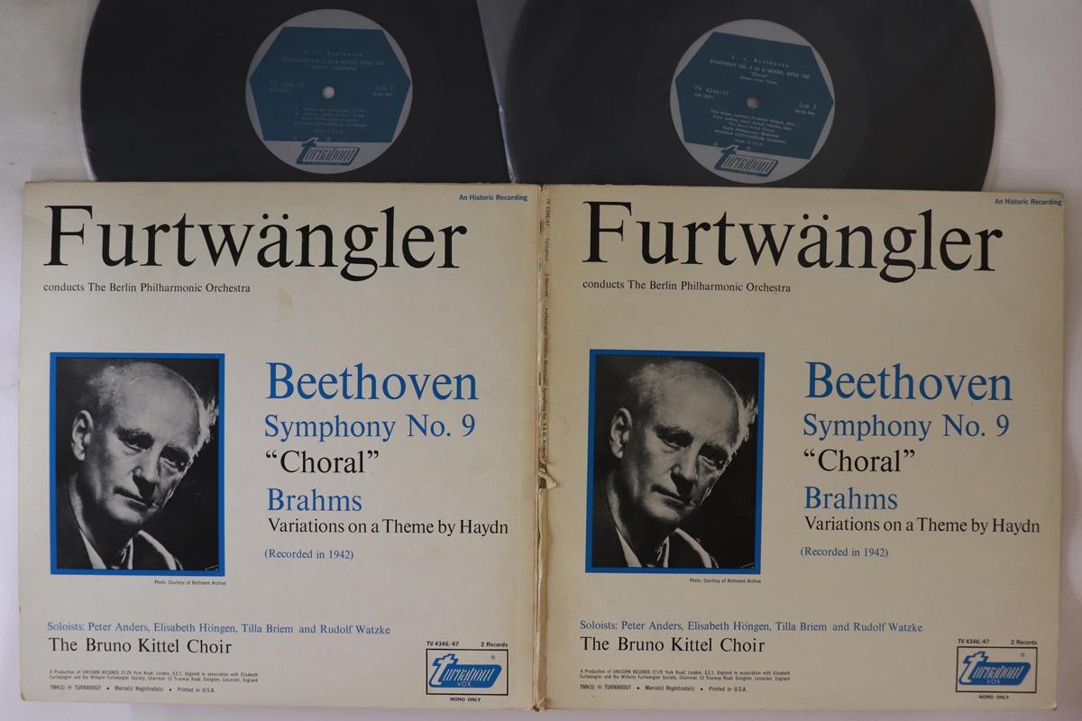 

LP Record WILHELM FURTWANGLER BERLINER PHILH Symphony No. 9 choral Variation TV434647 TURNABOUT US Classical Used