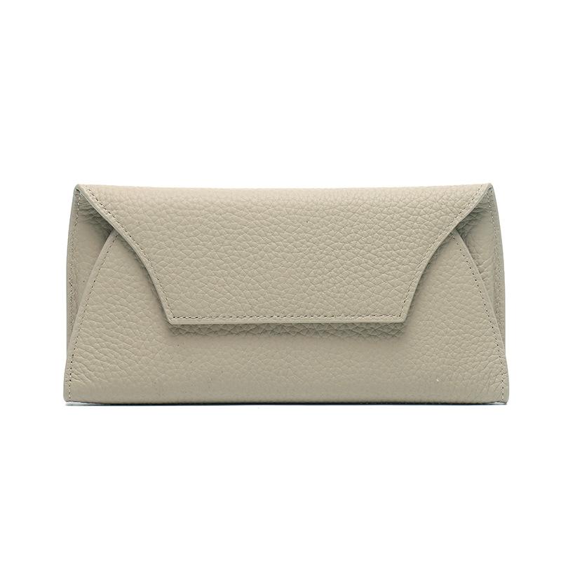 The First Layer Of Cowhide Creative Versatile Long Wallet Women'S Simple Leather Glasses Case Wallet Can Be Placed On Mobile Phones