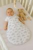 Rounded cotton sleeping bag for children S 0-6 months summer TOG 1.0 - gray clouds