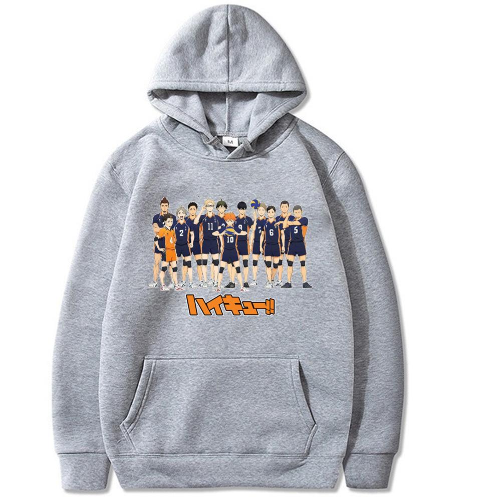 Haikyuu Anime Graphic Harajuku Hoodie Men's and Women's Harajuku Pullover Street Wear Unisex Autumn Winter Plushed